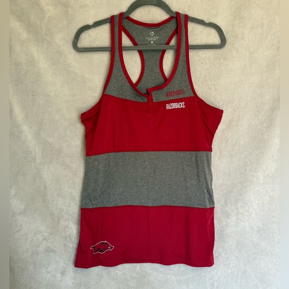 Colosseum Tops - Arkansas Razorbacks Red and Gray Athletic Tank